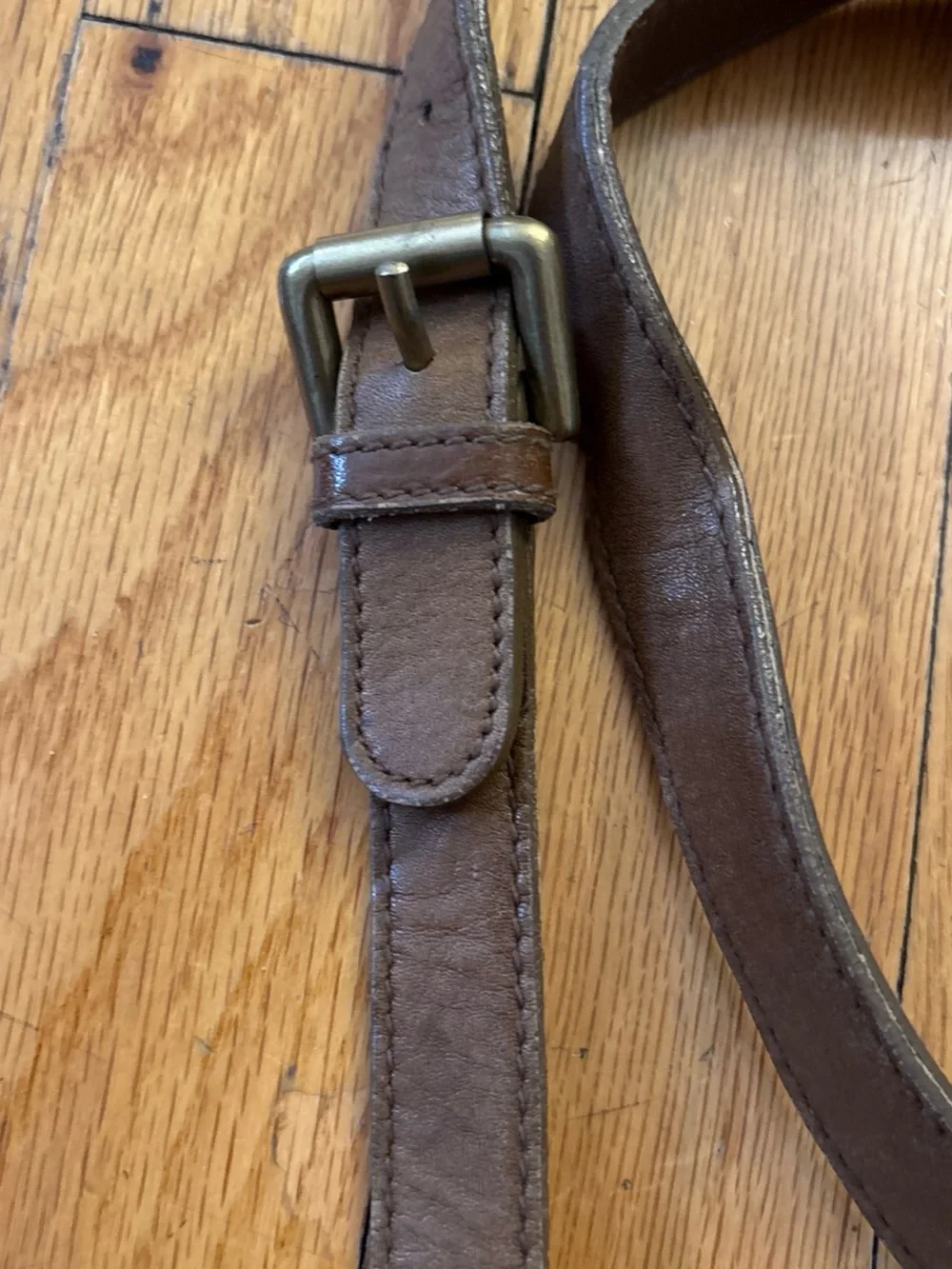 Brown Leather Crossbody Messenger Bag - Unbranded vintage Calvin Klein